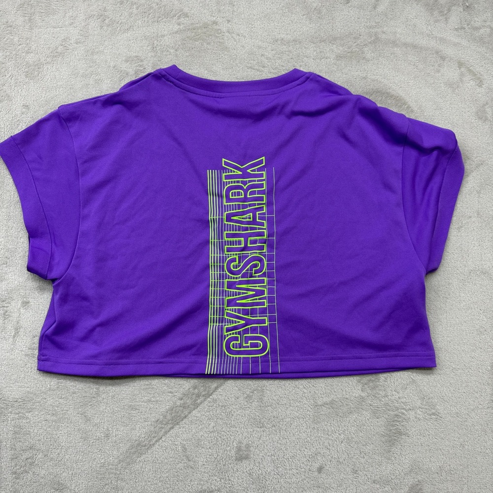 Gymshark Purple Cropped Crewneck Tee Size Medium